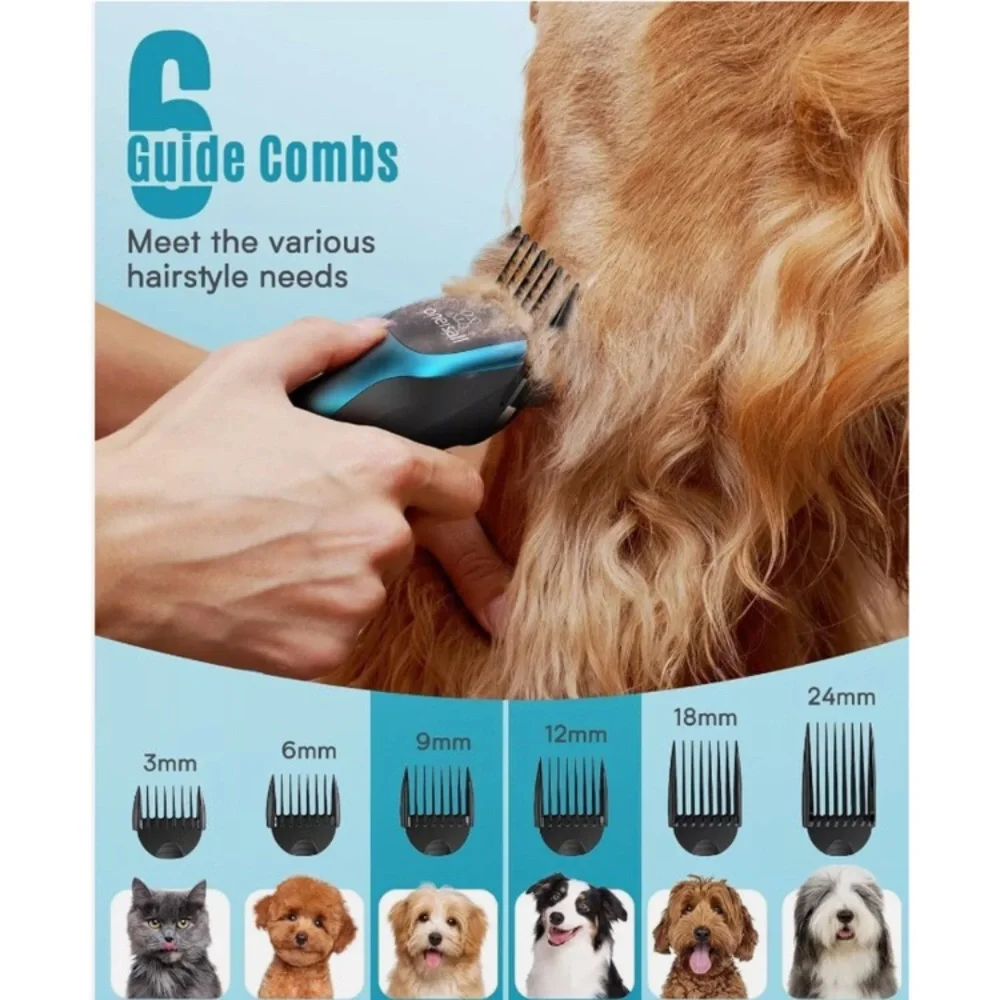 oneisall Dog Clippers for Grooming for Thick Heavy Coats -- Blue
